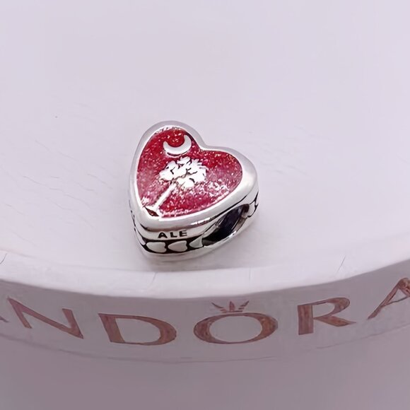 Pandora Charleston SC Exclusive Dangle Charm outh Carolina Flag Pendant S925 - Picture 1 of 3